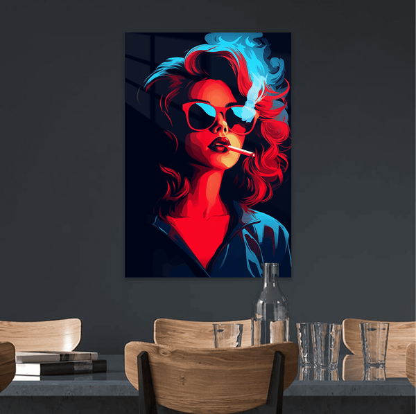 Neon Noir-Neon Smoking Lady
