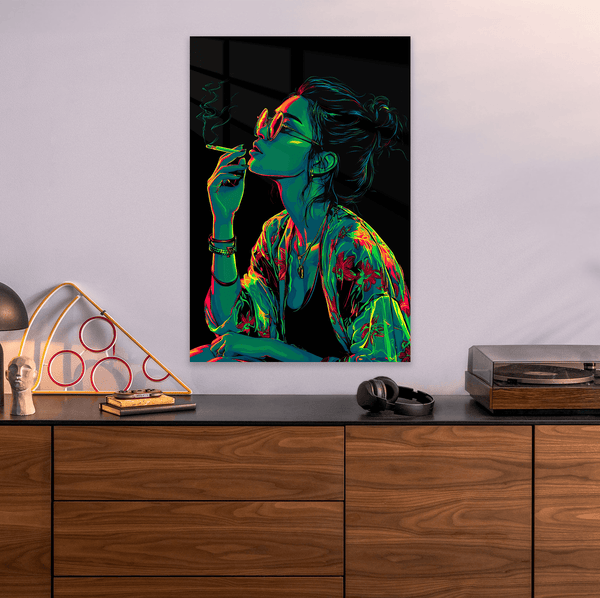 Neon Muse- Neon Smoking Lady