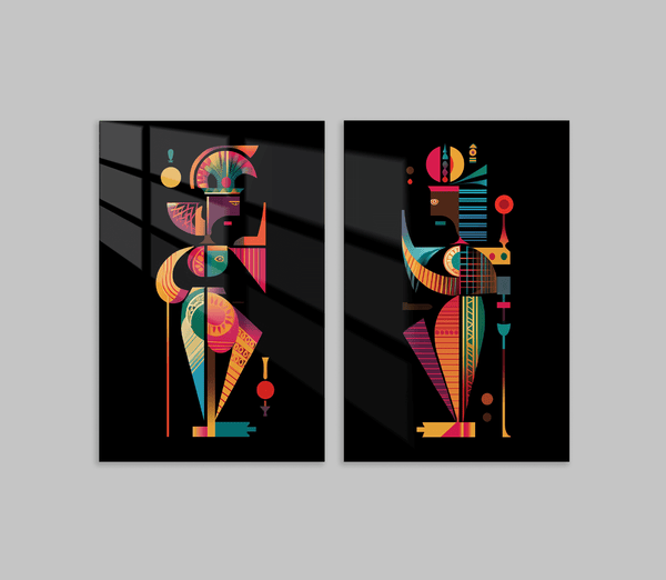 African Art- Geometric Abstract Set
